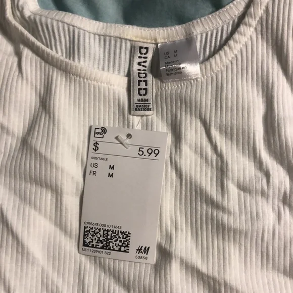 H&M White Ribbed Tank - Picture 2 of 2